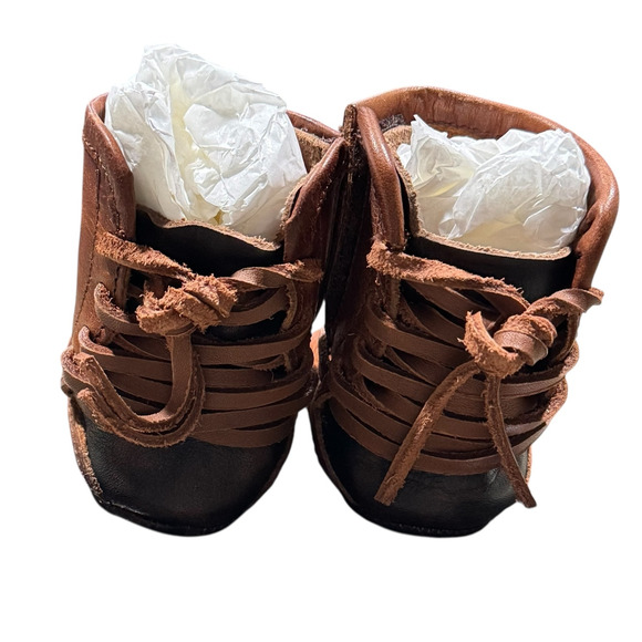 Freebird Baby Coal Leather Tall Western Boho Boots Size 3-6 Months in Brown NEW - Picture 5 of 10